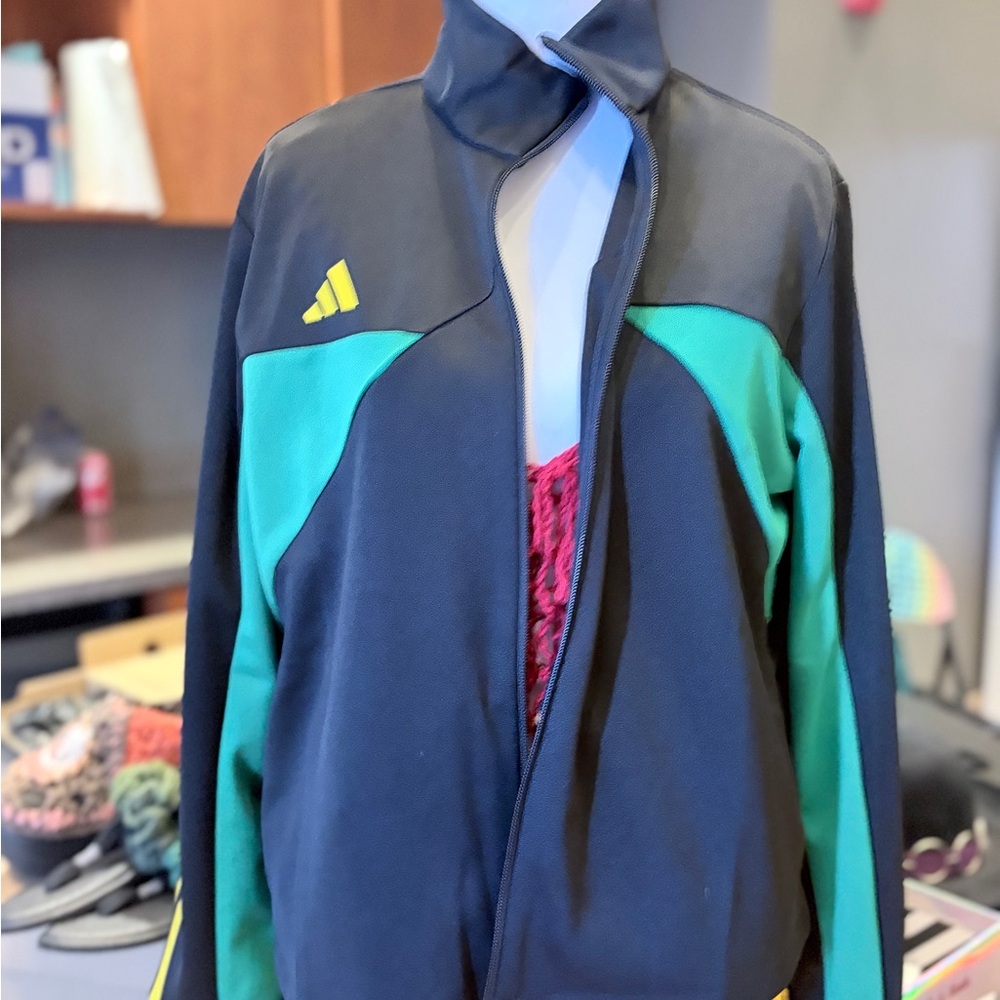 Adidas Tiru Black and Green Track Jacket NWOT